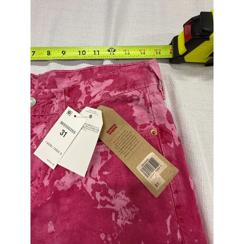 Levis 511 Slim Fit Cutoff Shorts Mens 31 Pink Acid Wash Denim Jean Shorts NWT
